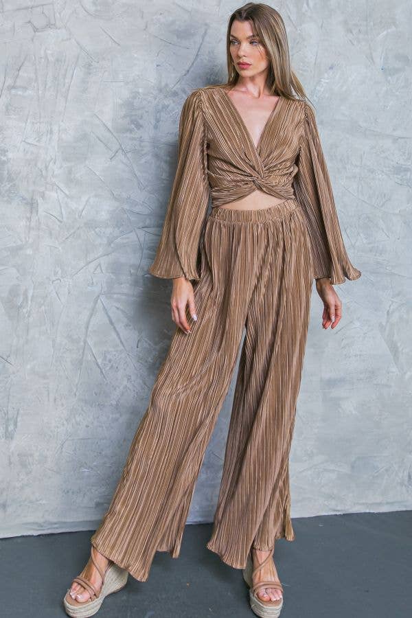 FLYING TOMATO - A pleated solid woven pant - IP8047