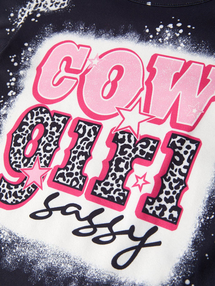 Baby Girl  Bleached Short Sleeve T-shirt Top