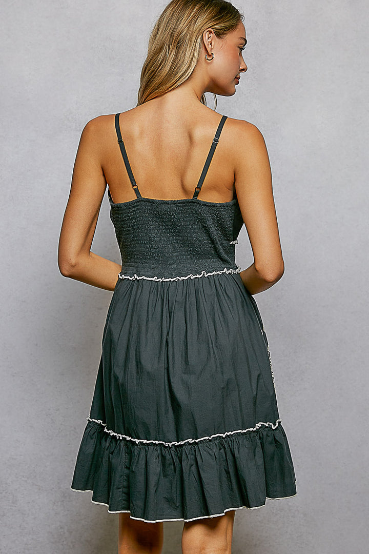 POL V-NECK DRESS