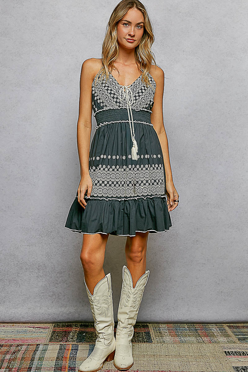 POL V-NECK DRESS