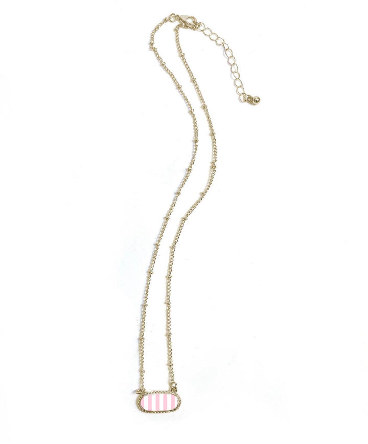 The Front Porch Label - Pink Striped Necklace