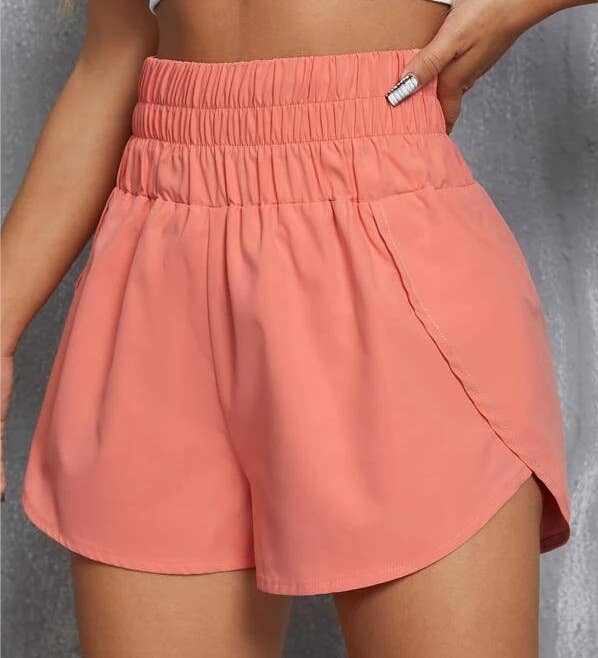 Elastic waist running shorts