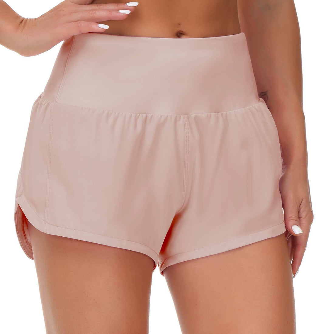 Rosa Clothing - Sports High-rise workout shorts with back zipper pocket