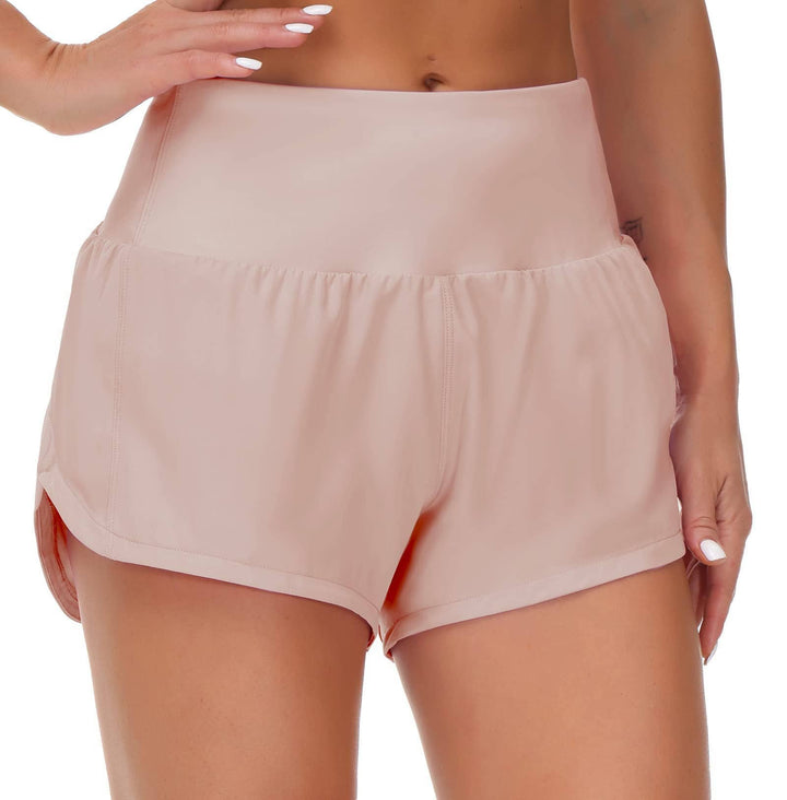 Rosa Clothing - Sports High-rise workout shorts with back zipper pocket