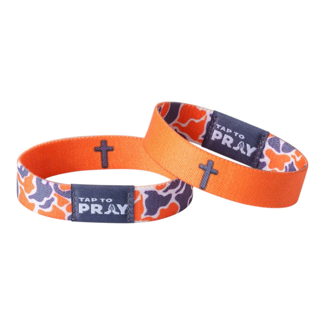 Versible - Tap To Pray® Wristband – Team Camo - Orange &amp; Grey