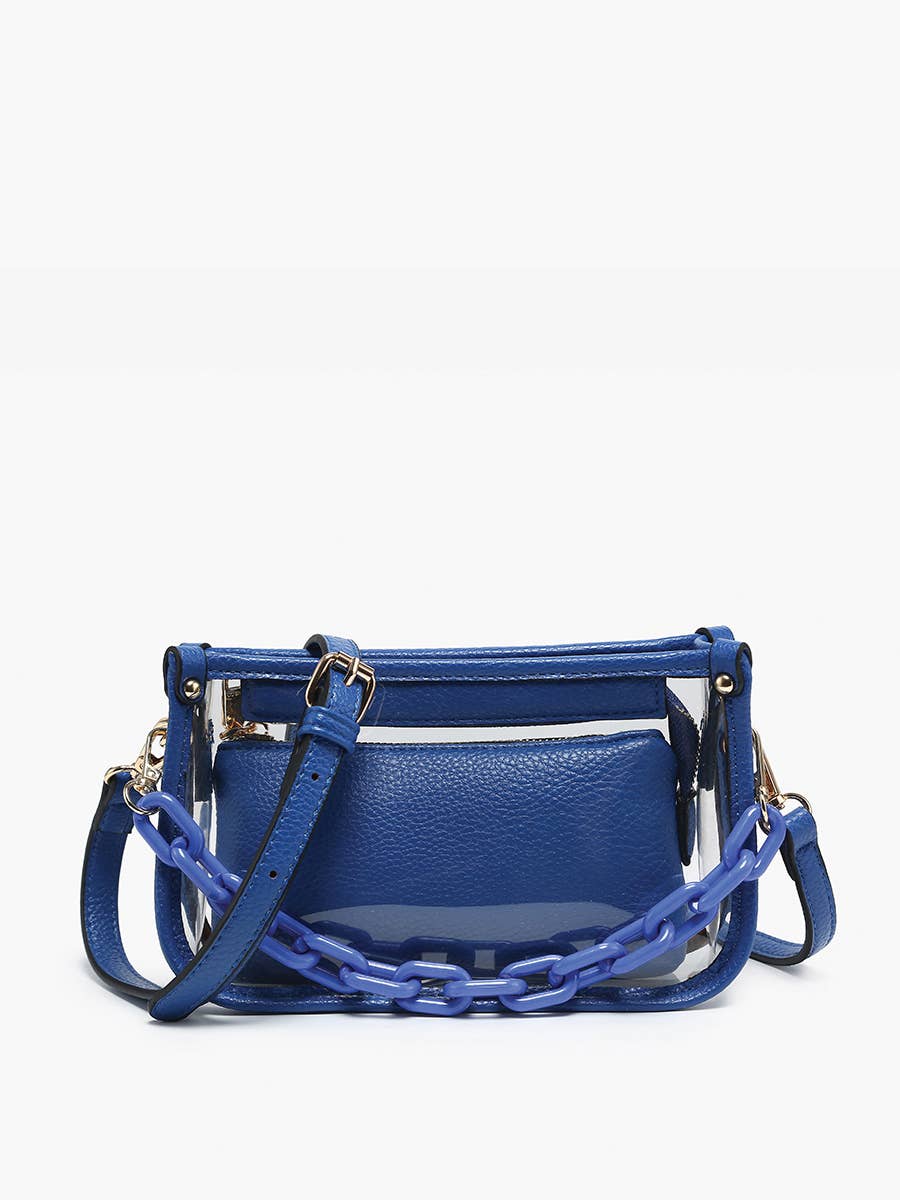 Jen &amp; Co. - Jessica Stadium Clear Crossbody Bag – Chain Strap | M2226CR