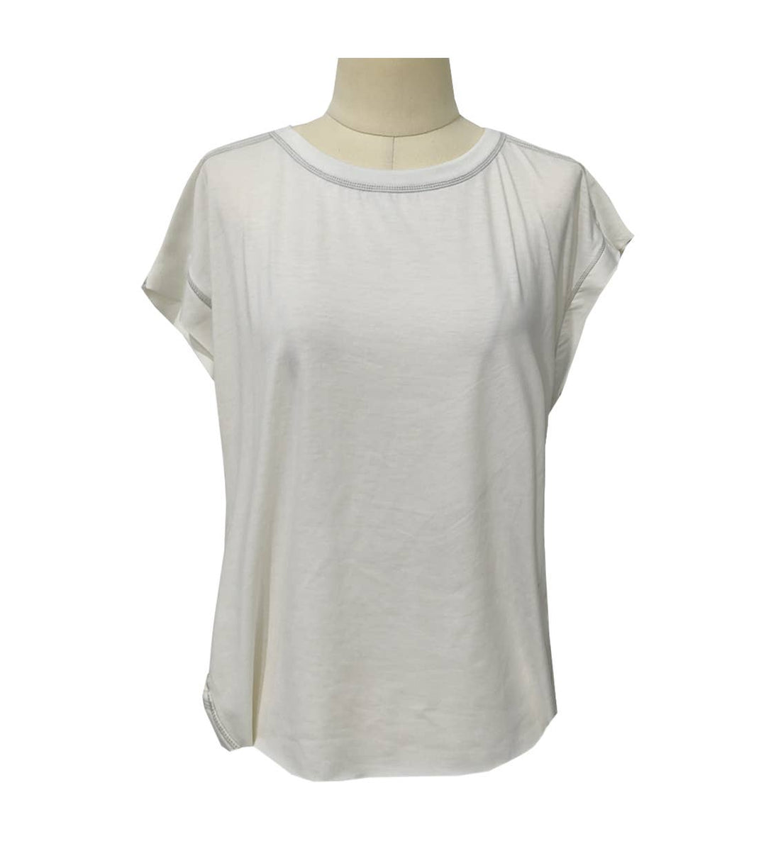 Wrapped Cutout Back Slouchy Tee Workout Shirt In Solid