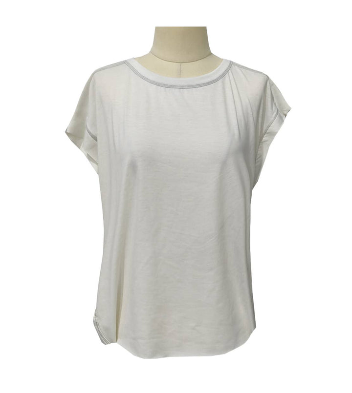 Wrapped Cutout Back Slouchy Tee Workout Shirt In Solid