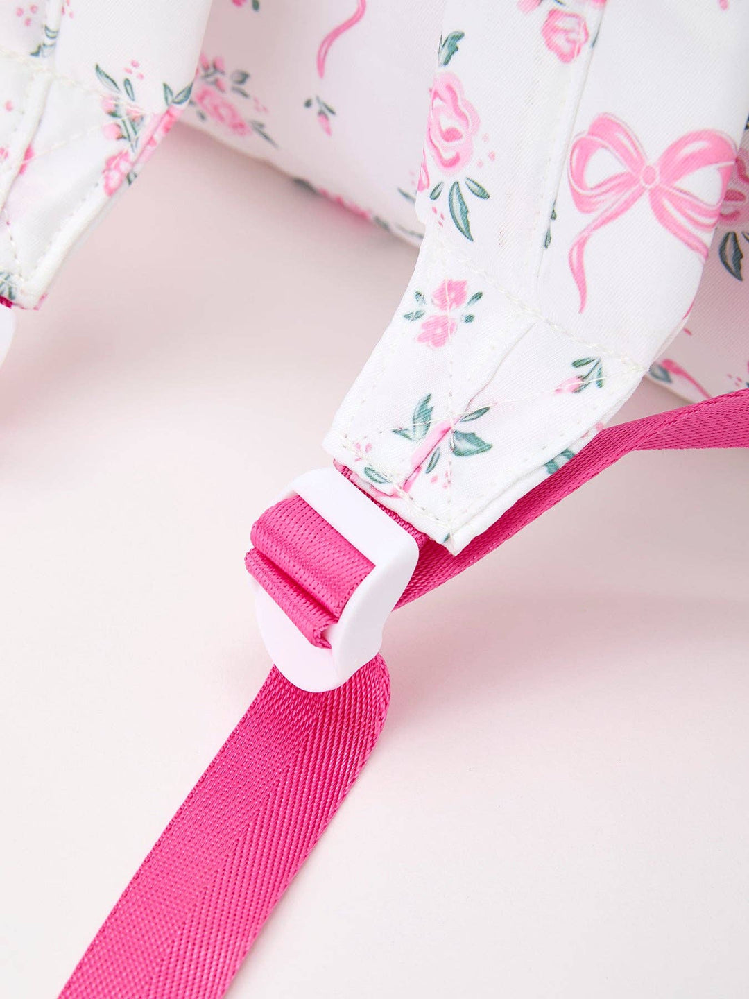Floral Bow Print Girls Backpack Ruffle Bag