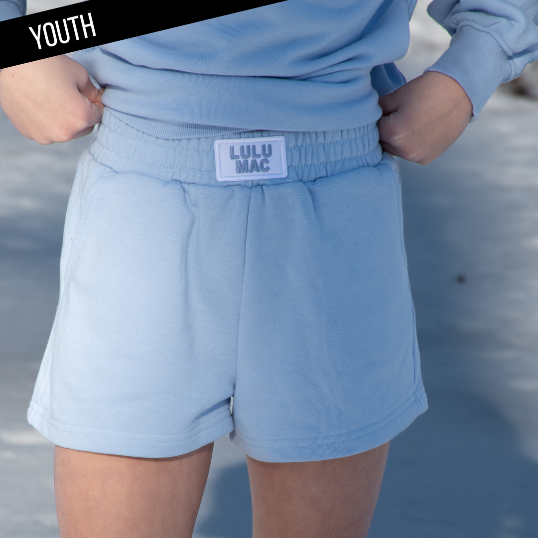 Girlie Girl Originals - KD-SH-1001 KID TERRY CLOTH SHORTS -LIGHT BLUE