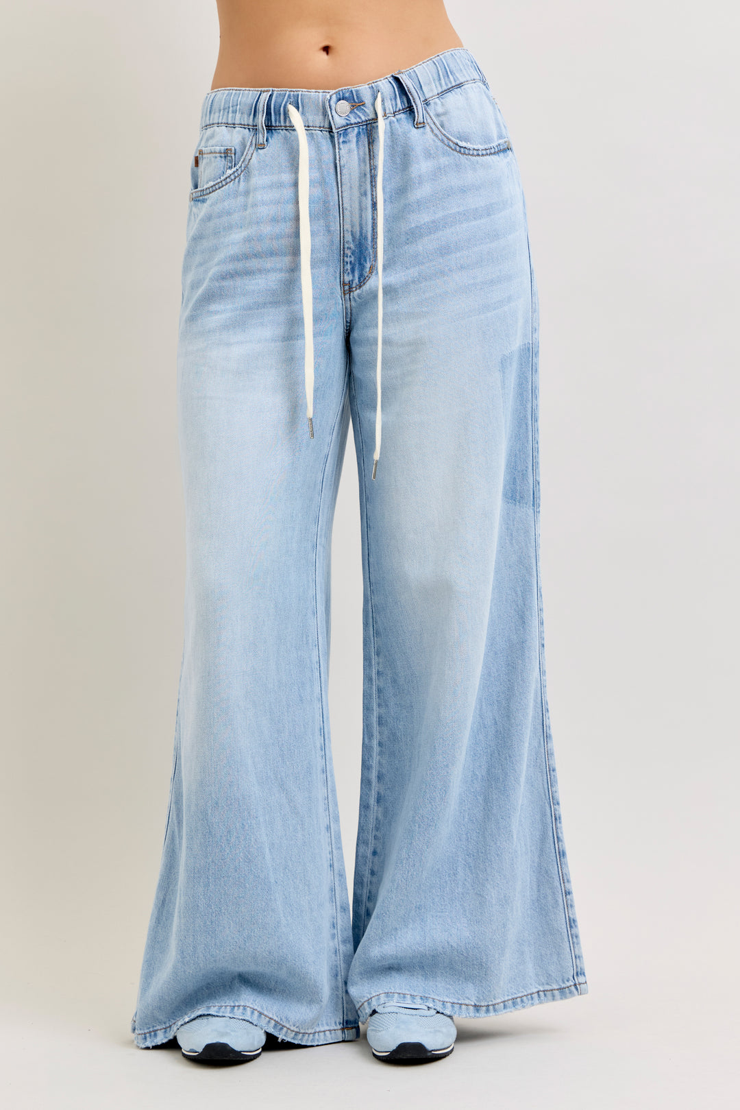 Judy Blue HW Featherweight Palazzo Shadow Light pkts W/ Elastic WB