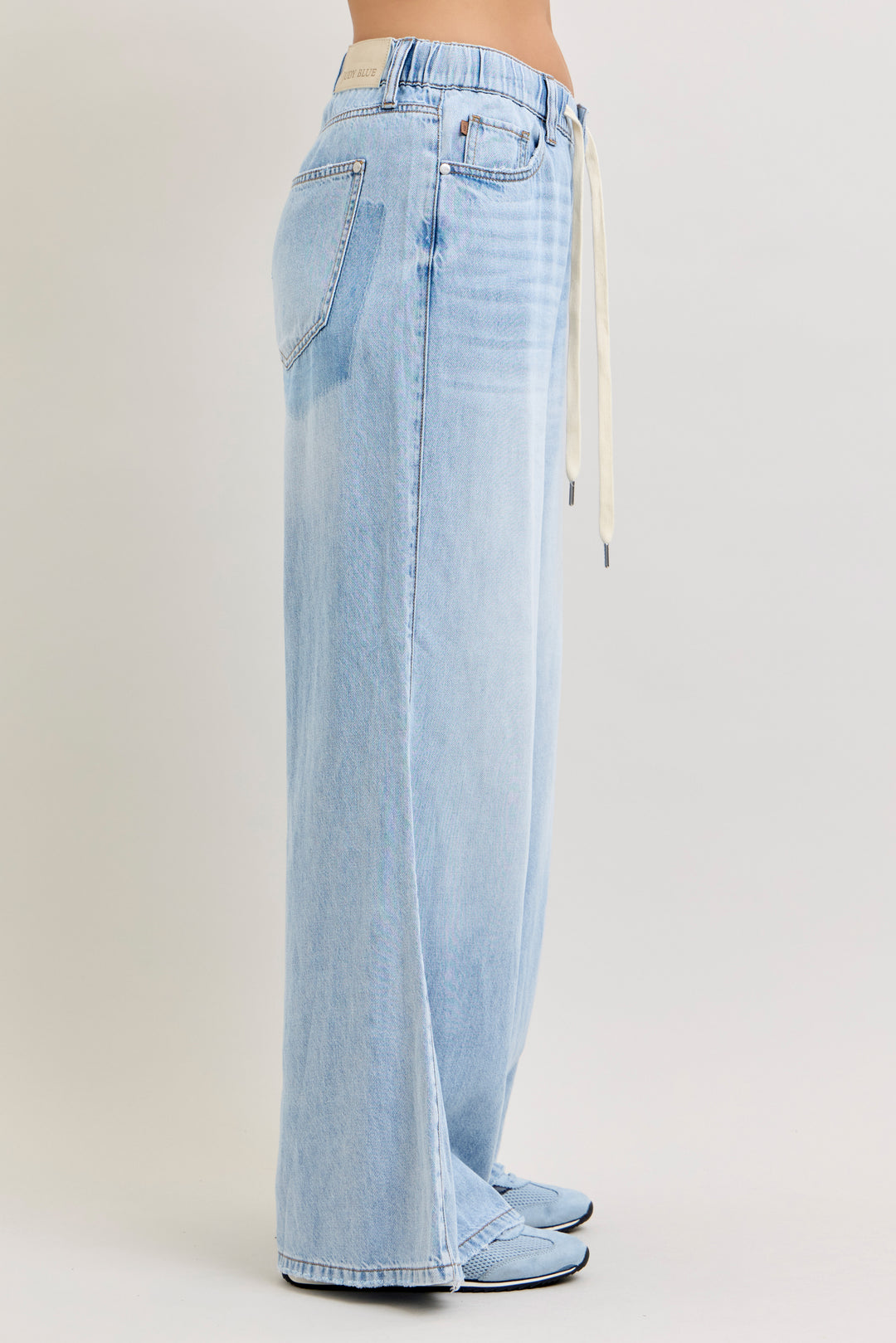 Judy Blue HW Featherweight Palazzo Shadow Light pkts W/ Elastic WB
