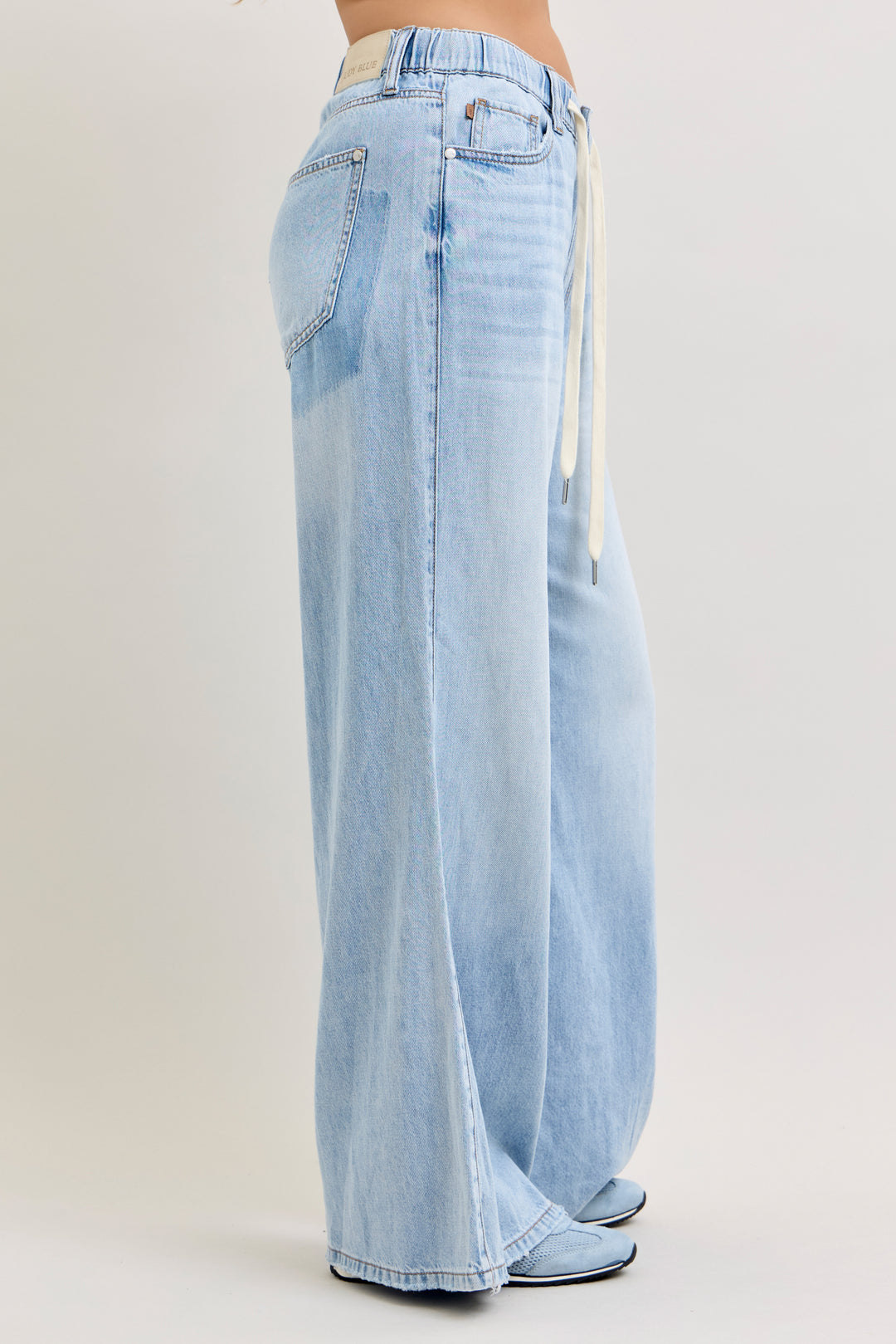 Judy Blue HW Featherweight Palazzo Shadow Light pkts W/ Elastic WB