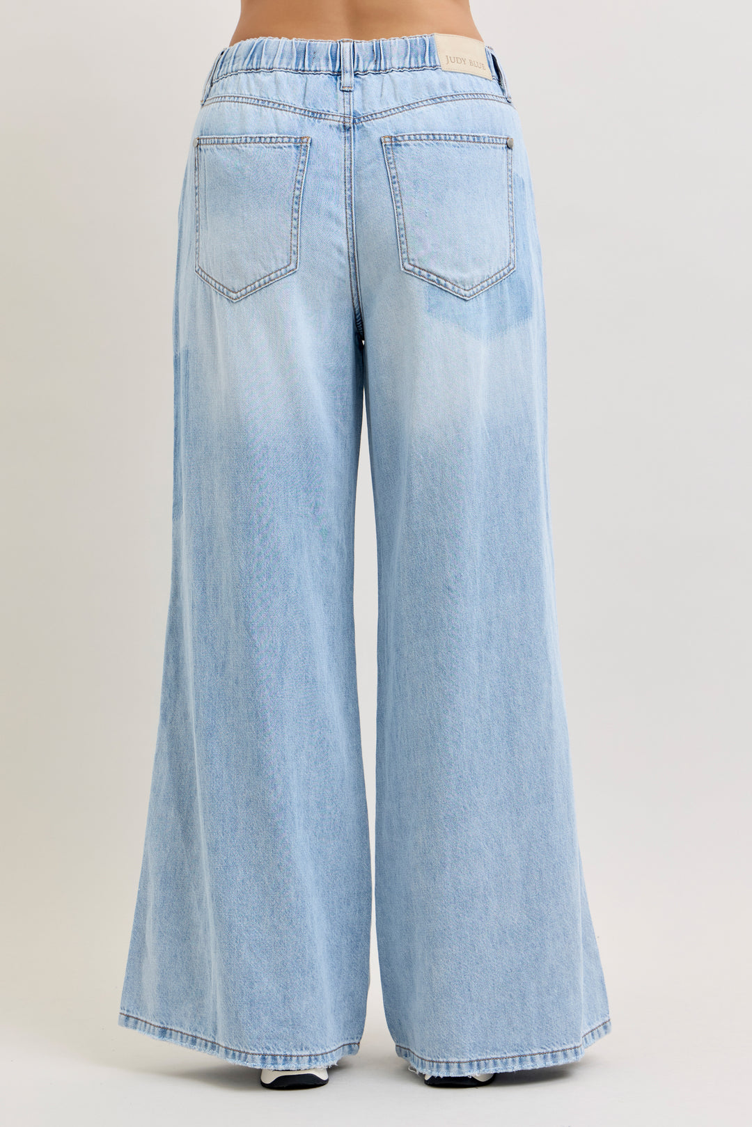 Judy Blue HW Featherweight Palazzo Shadow Light pkts W/ Elastic WB