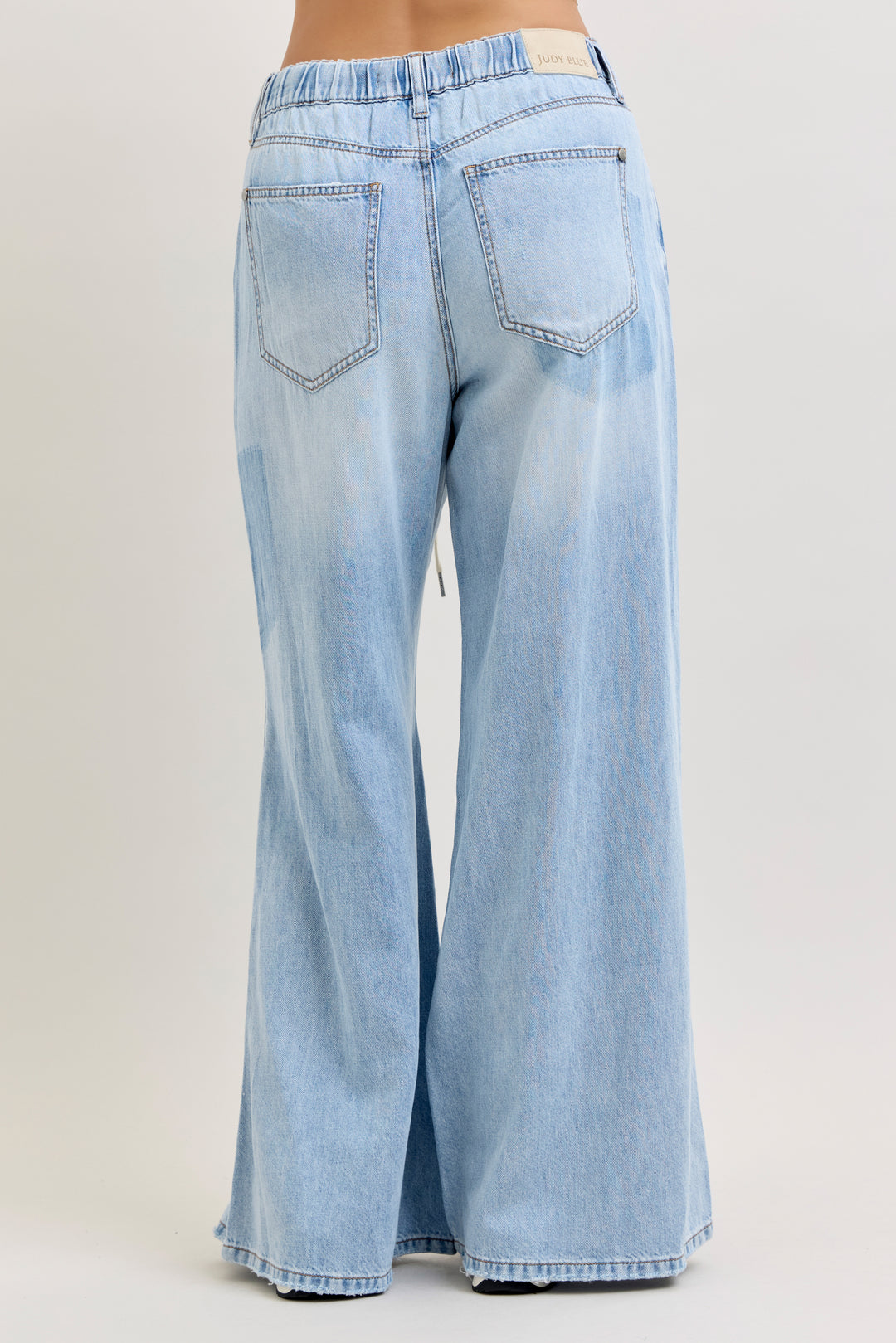 Judy Blue HW Featherweight Palazzo Shadow Light pkts W/ Elastic WB