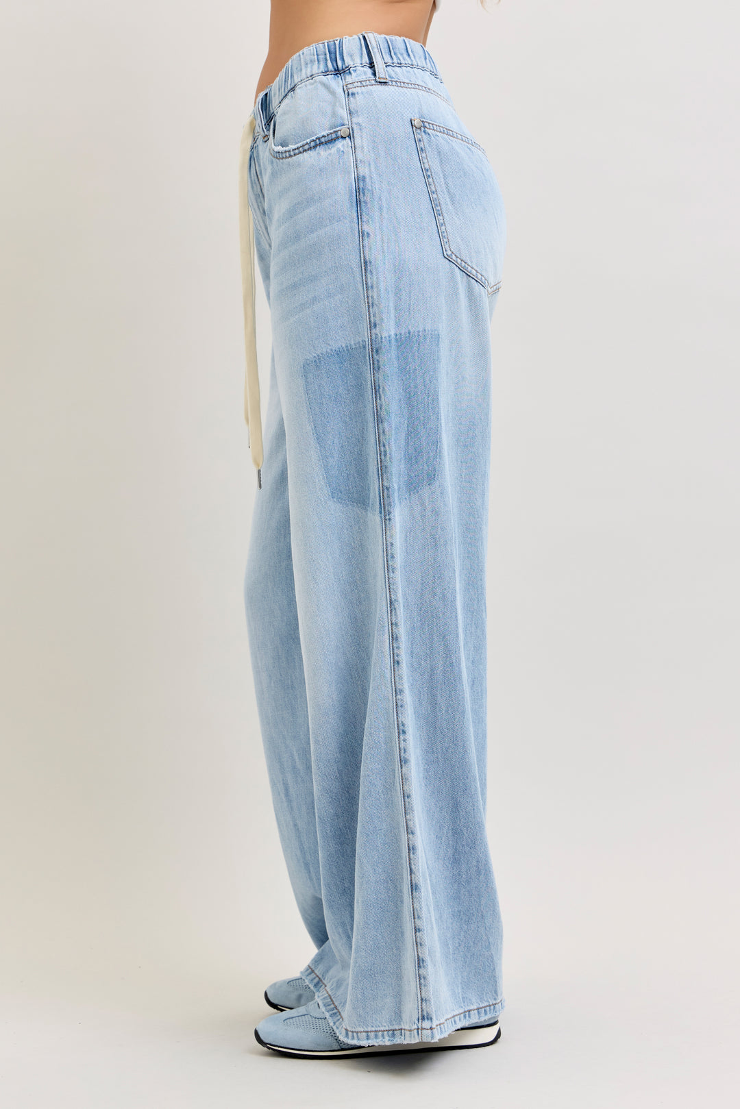 Judy Blue HW Featherweight Palazzo Shadow Light pkts W/ Elastic WB
