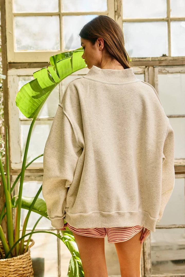BUCKETLIST INC - IT2594E-WWJD1 | WWJD Embroidered Mock-neck Sweatshirt