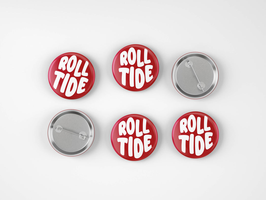 Alabama Roll Tide Bubble Letter Button