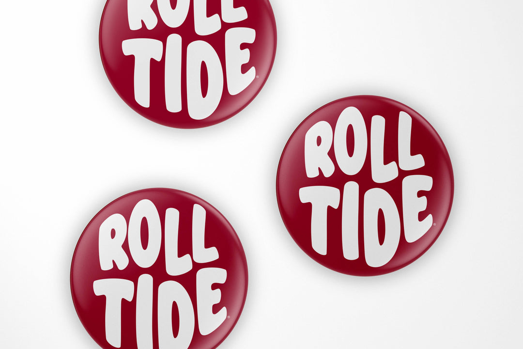 Alabama Roll Tide Bubble Letter Button