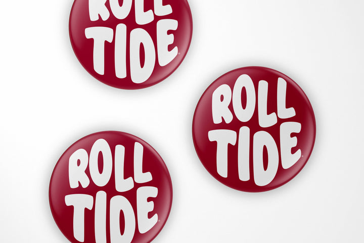 Alabama Roll Tide Bubble Letter Button