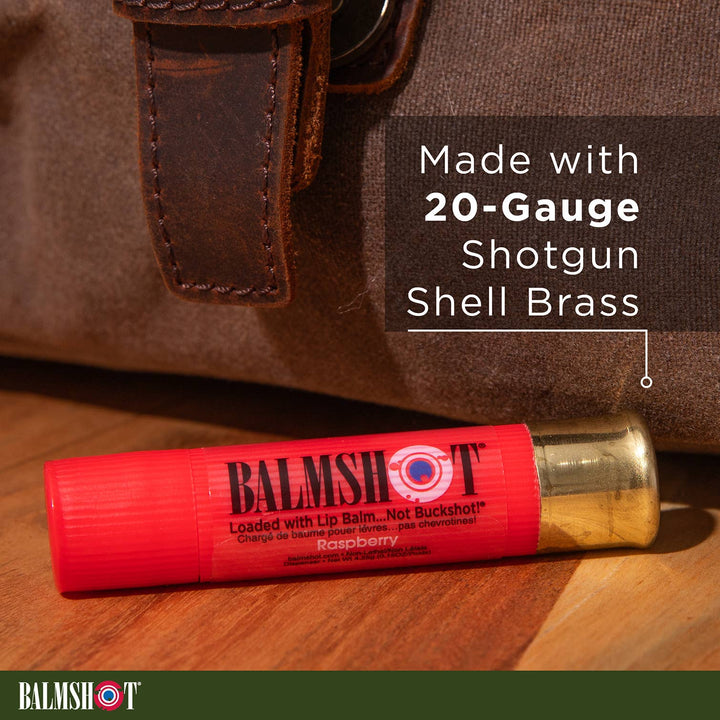 BALMSHOT Lip Balm - Shotgun Shell Lip Balm | Raspberry | SPF 15