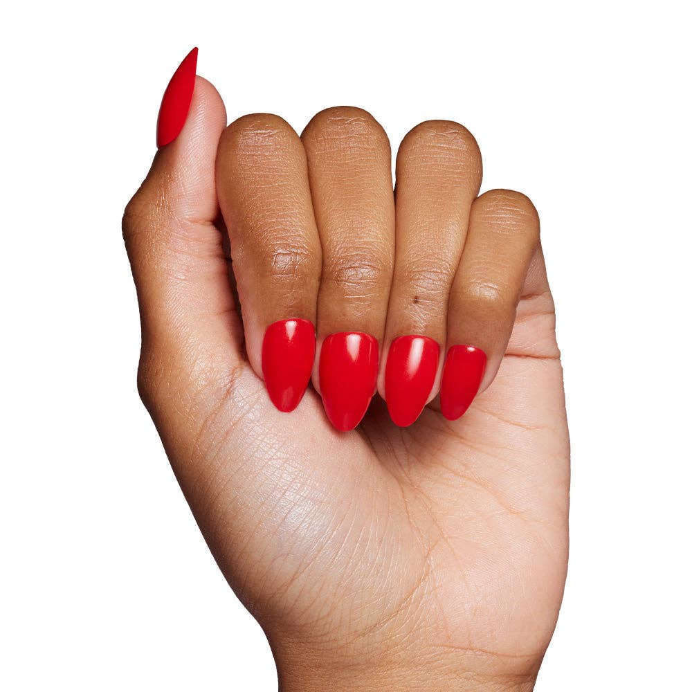 Glamnetic - Fiery Red Press-On Nails | Solid Nails | Short Almond Length