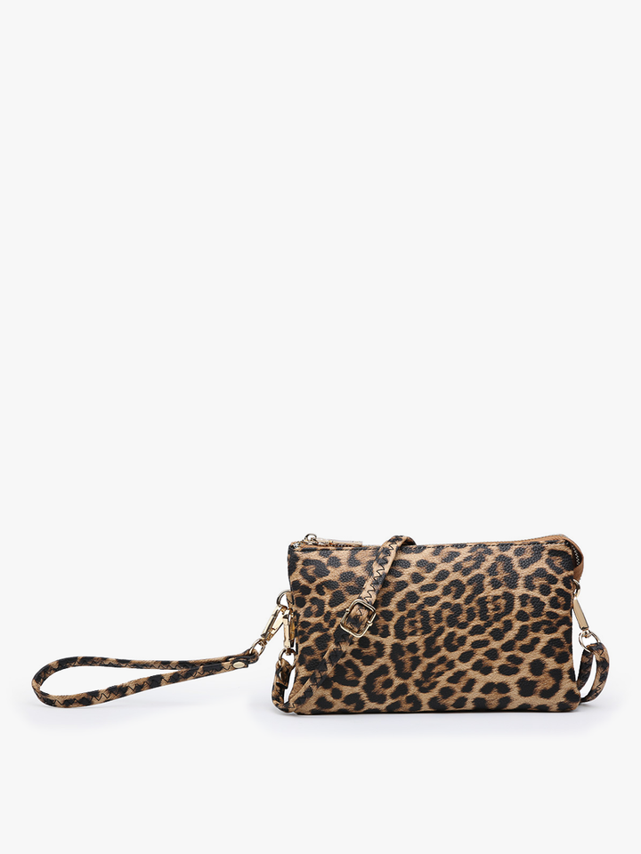 Jen &amp; Co. - Riley Leopard 3 Compartment Crossbody/Wristlet