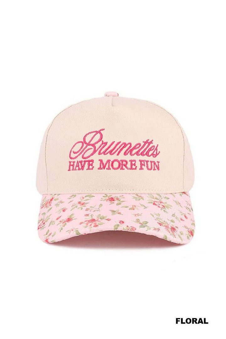 Brunettes Have More Fun Two-tone Canvas Cotton Cap