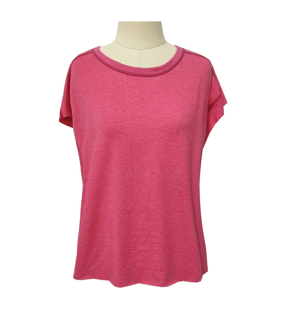 Wrapped Cutout Back Slouchy Tee Workout Shirt In Solid