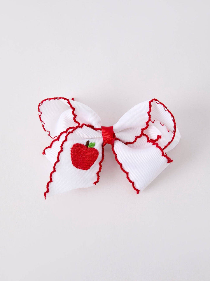 Back-to-school Apple Applique Girls Hairpin 4 Inches/6.25 inches