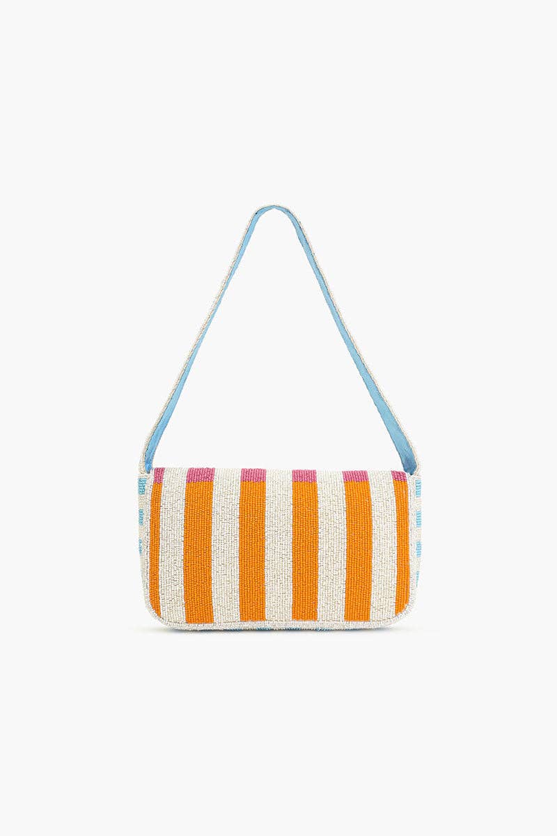 America &amp; Beyond - Candy Stripes Embelished Shoulder Bag