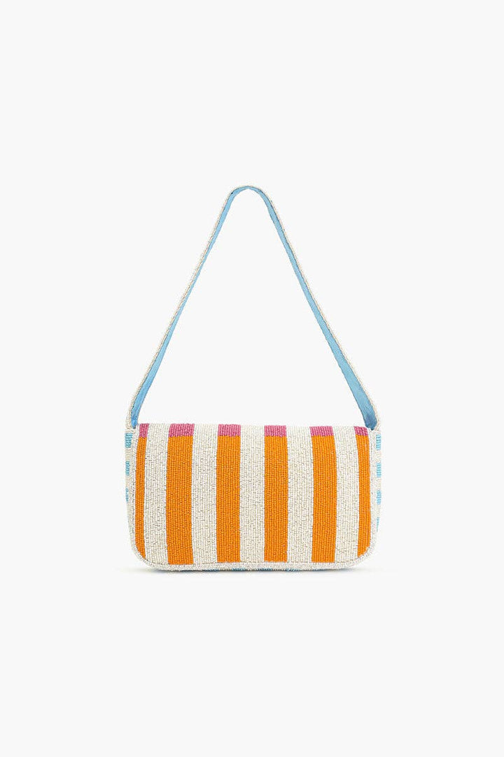 America &amp; Beyond - Candy Stripes Embelished Shoulder Bag