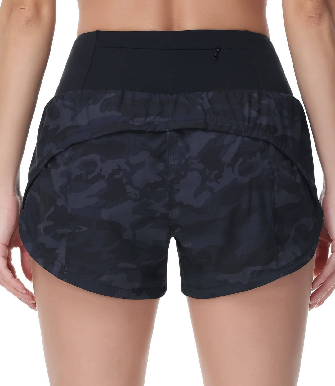 Rosa Clothing - Sports High-rise workout shorts with back zipper pocket