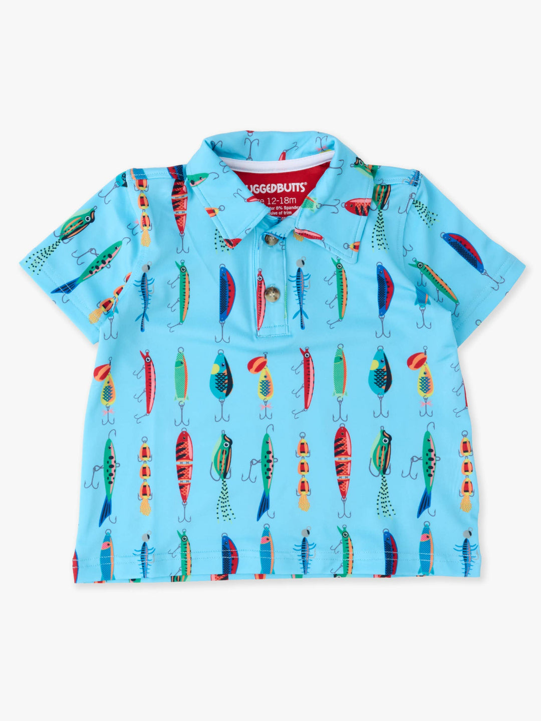 RuffleButts - Boys Gone Fishin Knit Short Sleeve Performance Polo
