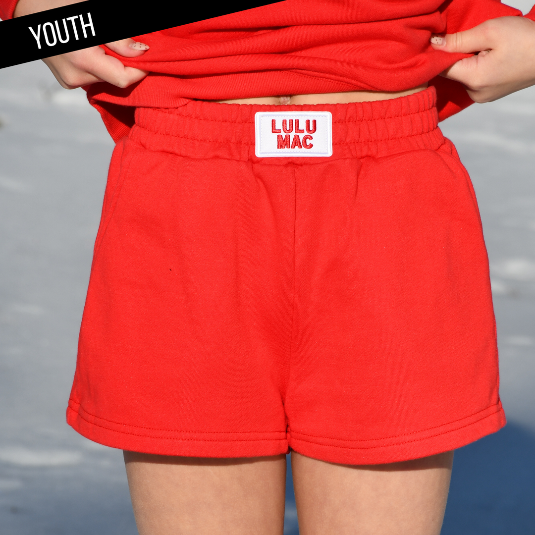 Girlie Girl Originals - KD-SH-1001 KID TERRY CLOTH SHORTS -RED