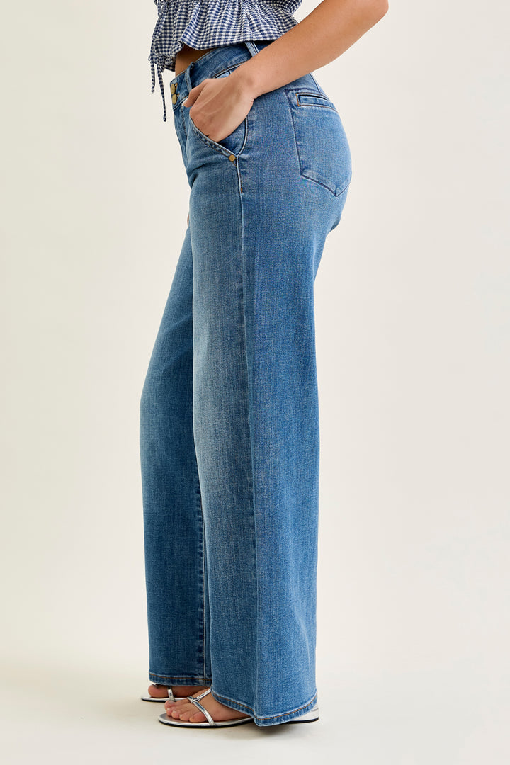 JUDY BLUE HW Column W/ Trouser Styling (Multi Inseam)