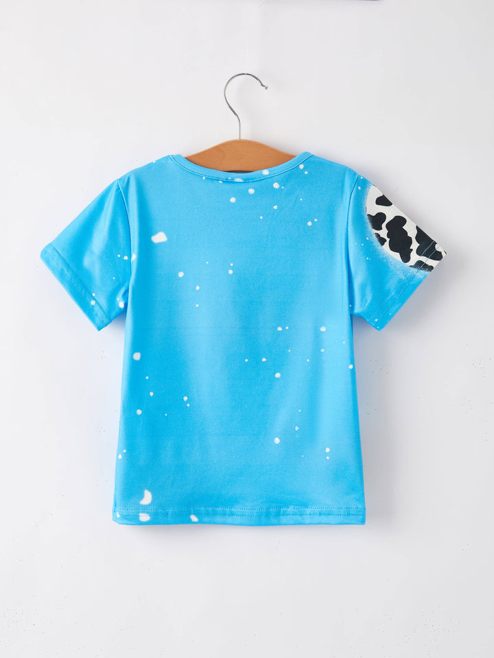 Baby Girl  Bleached Short Sleeve T-shirt Top