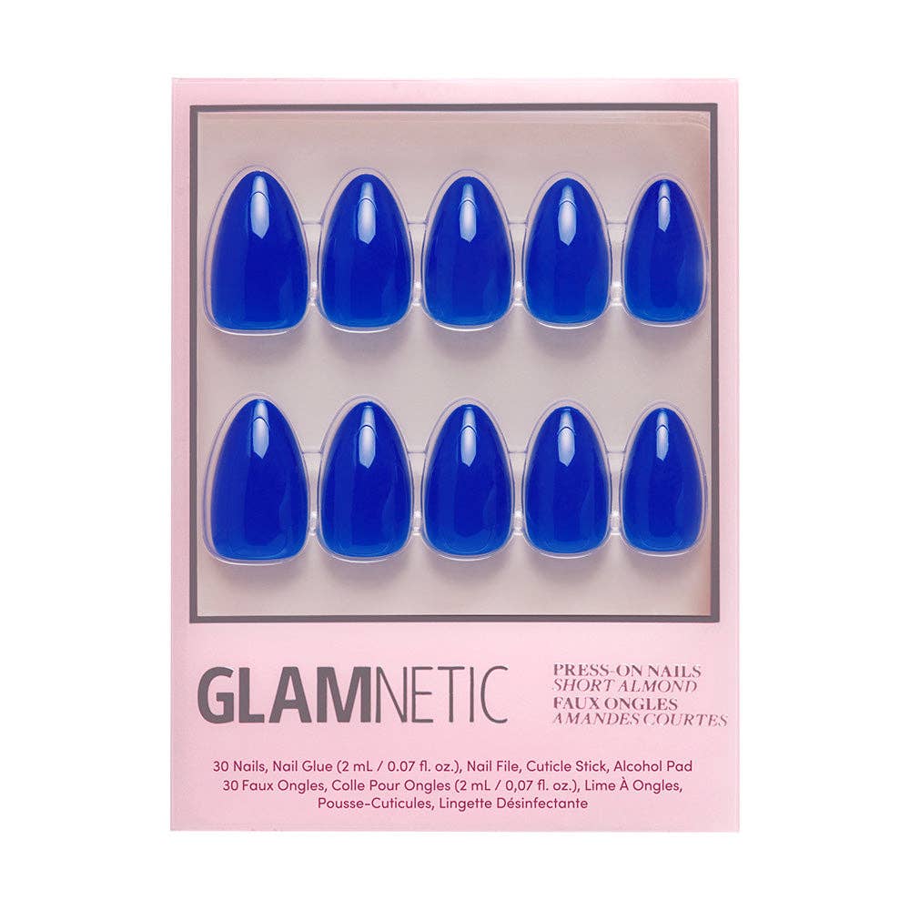 Glamnetic - Cobalt Blue Press-On Nails | Solid Nail| Short Almond Length