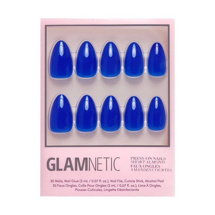 Glamnetic - Cobalt Blue Press-On Nails | Solid Nail| Short Almond Length