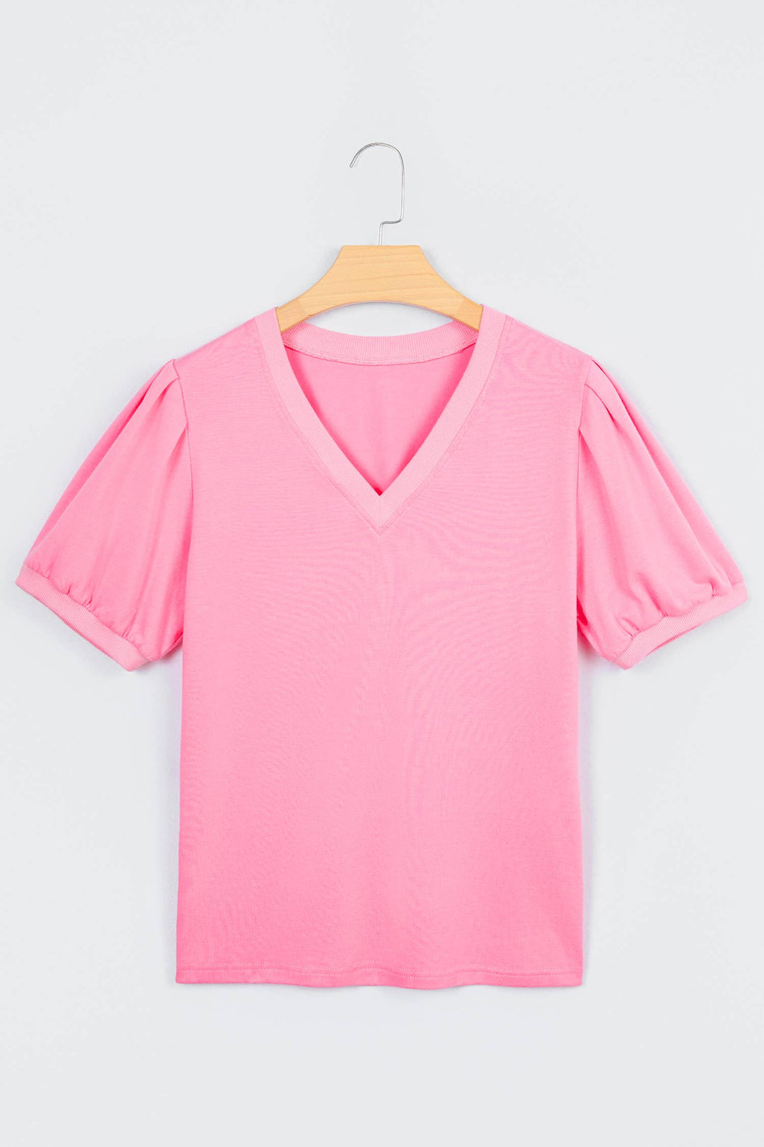 V Neck Puff Sleeve