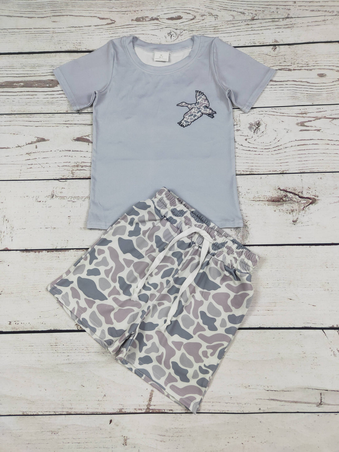 Boys Duck Camouflage Printed Shorts Set