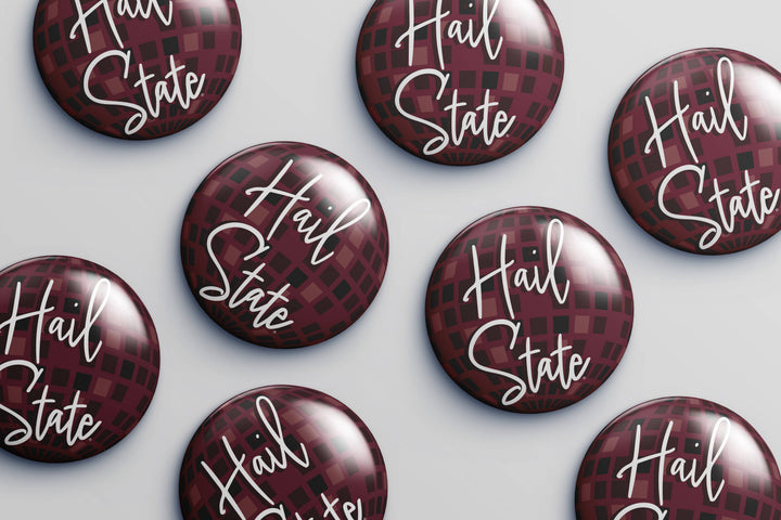 Mississippi State Hail State Disco Button