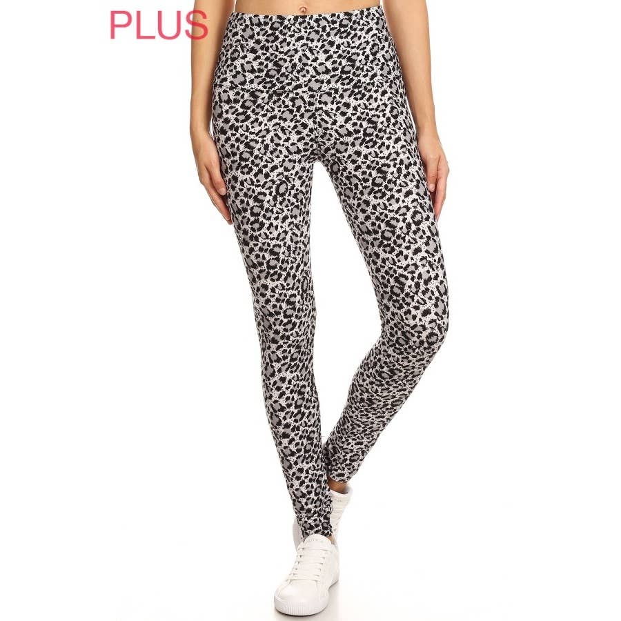 Leggings Depot - Plus Size 5" Band Buttery Soft High Waist Print Leggings