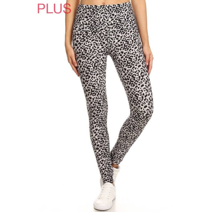 Leggings Depot - Plus Size 5" Band Buttery Soft High Waist Print Leggings