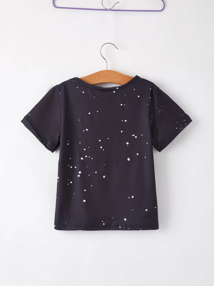 Baby Girl  Bleached Short Sleeve T-shirt Top