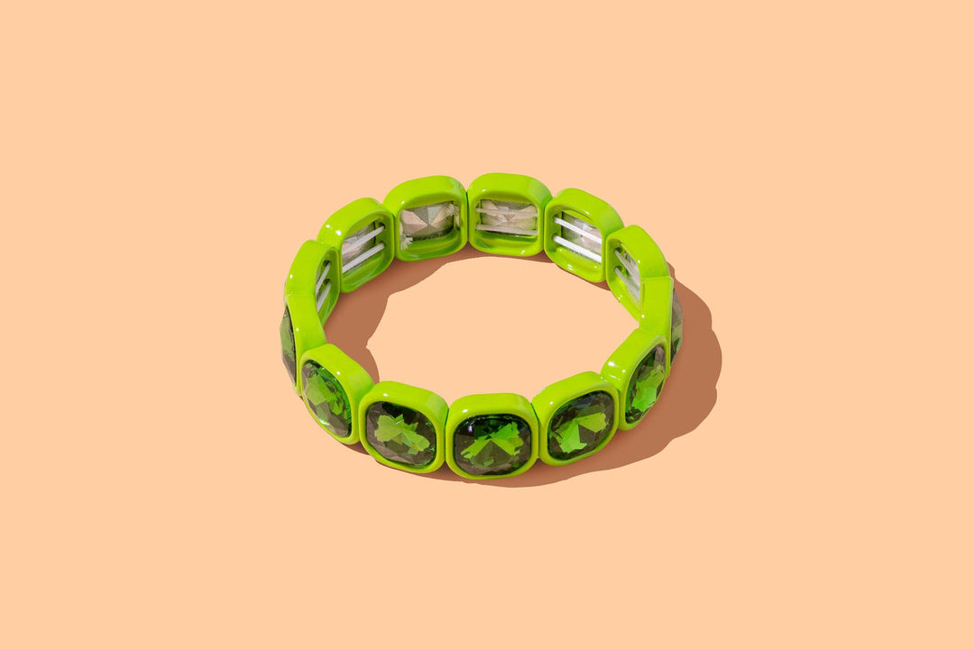 Taylor Elliott Designs - Enamel Stretch Bracelet - Rounded Gems - Elise -