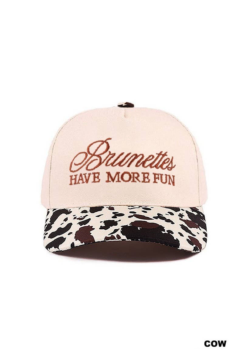 Brunettes Have More Fun Two-tone Canvas Cotton Cap