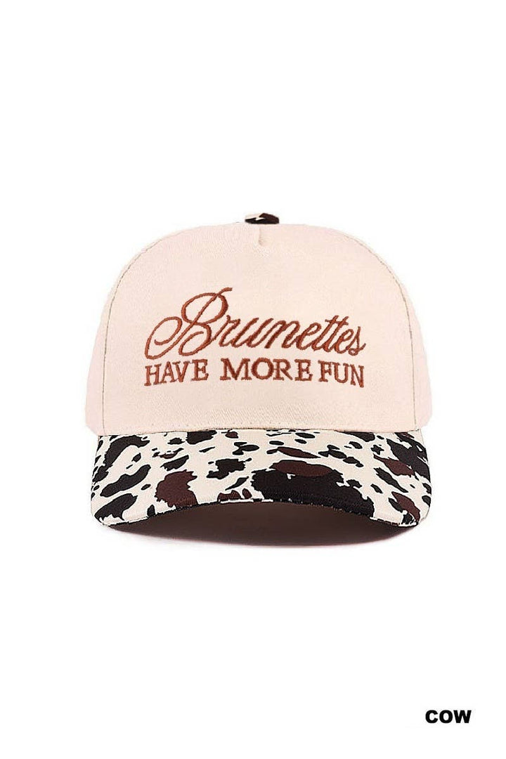 Brunettes Have More Fun Two-tone Canvas Cotton Cap