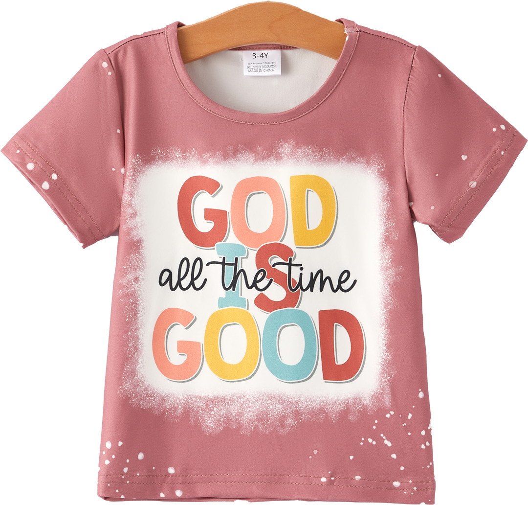 Baby Girl  Bleached Short Sleeve T-shirt Top