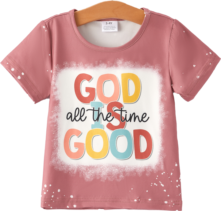 Baby Girl  Bleached Short Sleeve T-shirt Top